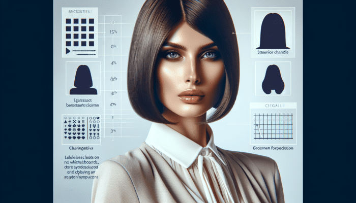 Woman with sleek, long bob haircut, symbolizing liberation and modern elegance.