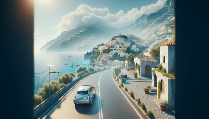 A picturesque road trip along the Amalfi Coast with flexible car rental, enabling spontaneous stops and stress-free travel.