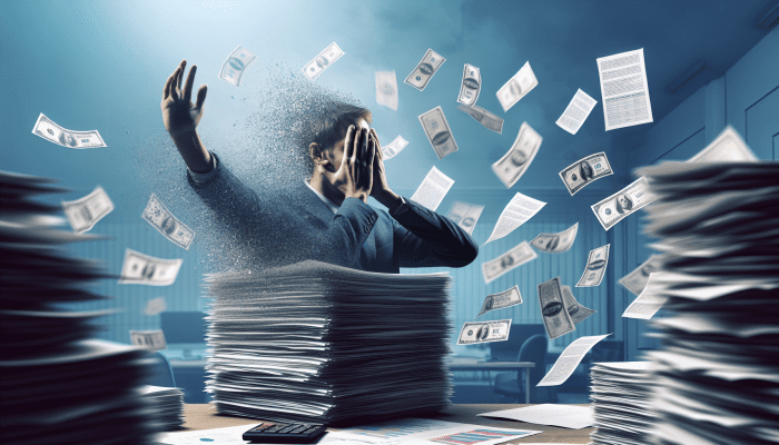 Debt Consolidation for a Fresh Start: A UK Guide | DCL Debt Consolidation for a Fresh Start: Person consolidating scattered debt papers into one file, feeling relieved against a serene backdrop.